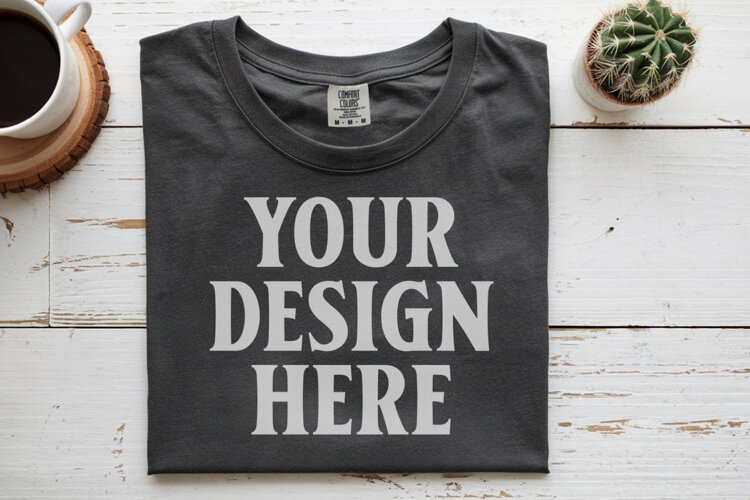 Pepper Comfort Colors 1717 Folded Tshirt Mockups example image 1