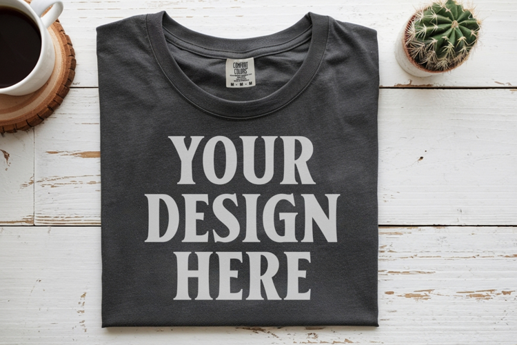 Pepper Comfort Colors 1717 Folded Tshirt Mockups