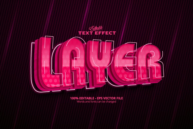 Editable text effect, Layer Text