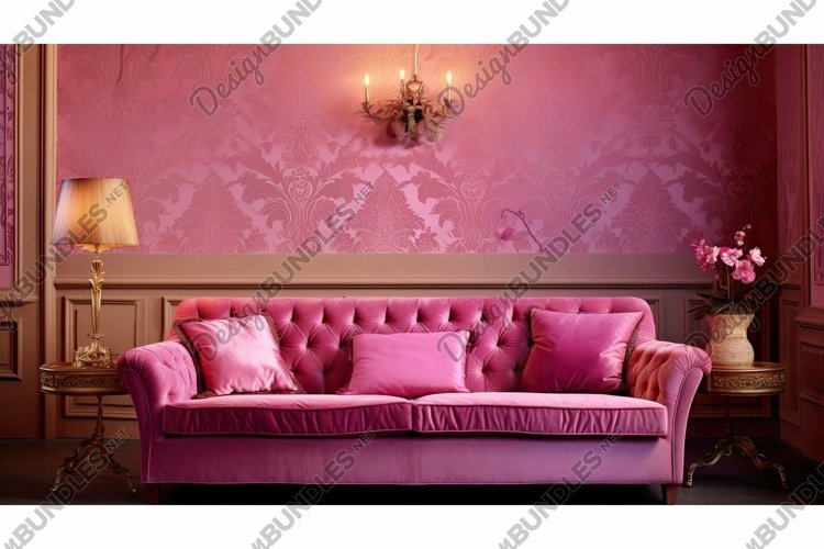 luxurious pink damask example image 1