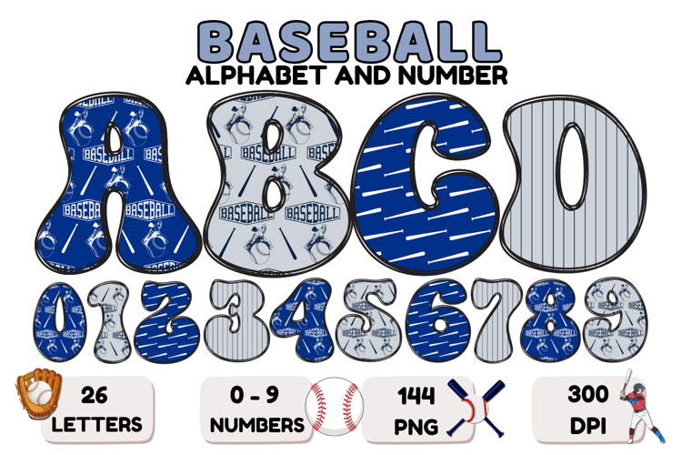 Baseball Sport Alphabet png clipart, baseball letters doodle