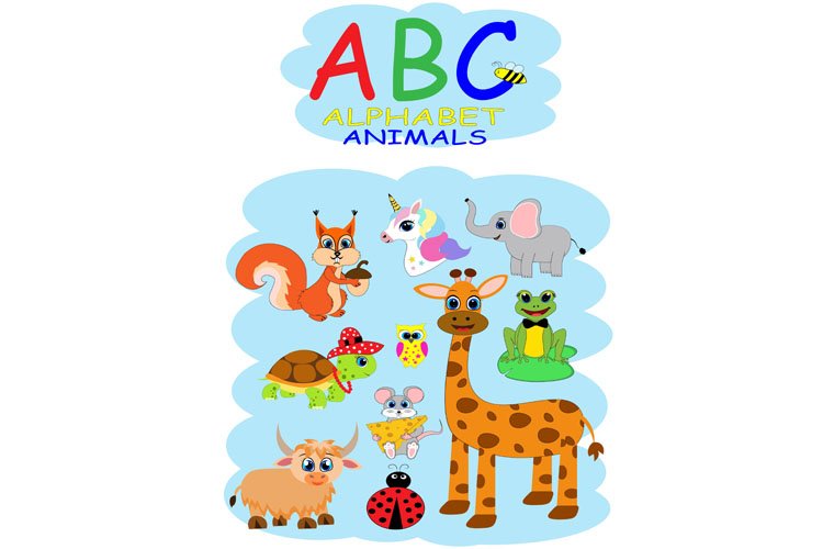 ABC Animal Alphabet, alphabet book, first alphabet.