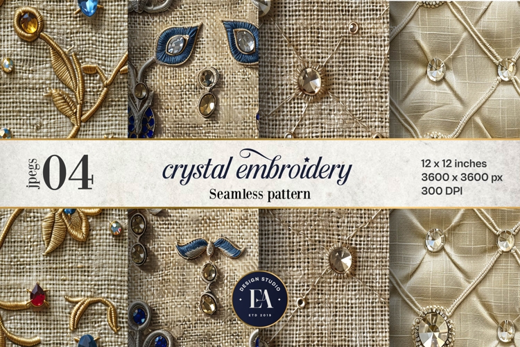 Crystal Embroidery Texture | Luxury Beaded Fabric Pattern