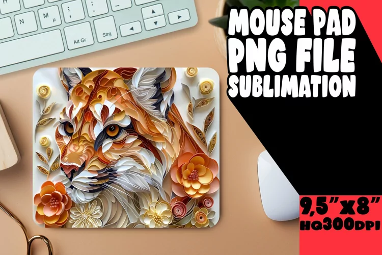Feline Finesse Sublimation Mouse Pad - 3D Design