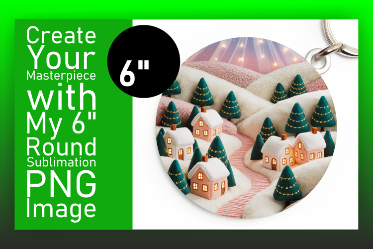 Cute Circle PNG Keychain Design , Holiday