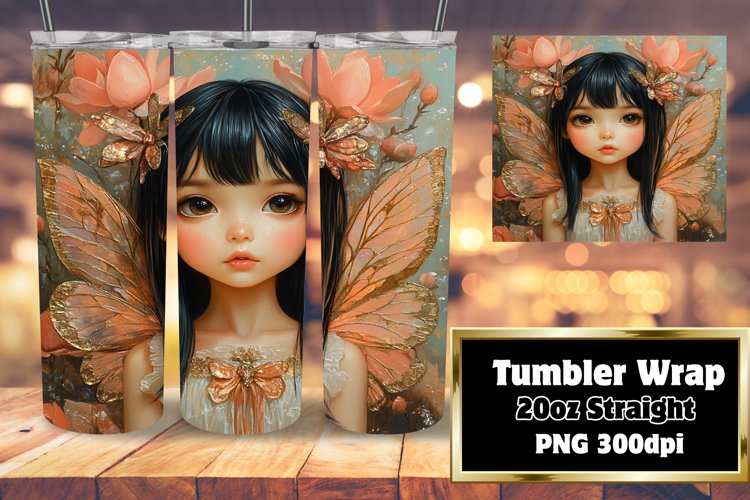 Inspired 20oz Tumbler Wrap Template , Fairy