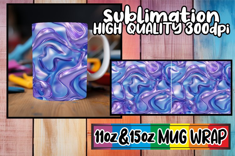 Colorful Inflated Symphony: Sublimation Mug Wrap 11oz/15oz