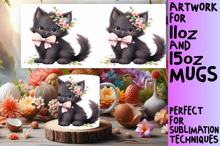 Springtime Splendor Cat Sublimation Wrap - Playful Whimsy example image 1