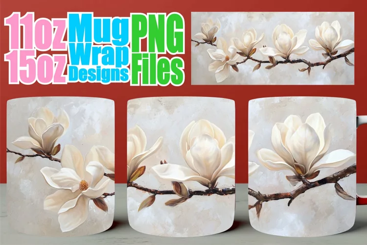Spring Symphony Mug Wrap: Sublimated Elegance