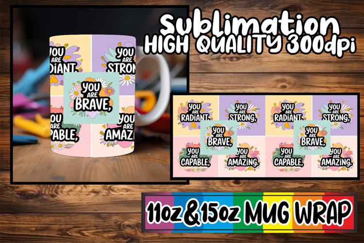 Bright smiles 11oz 15oz mug wrap, Quote example image 1