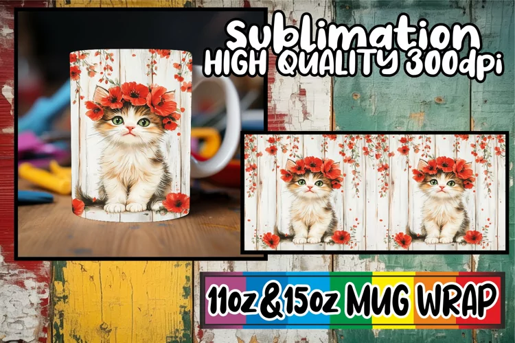 Spring Animals with Flowers Mug Wrap | Watercolor 11oz 15oz