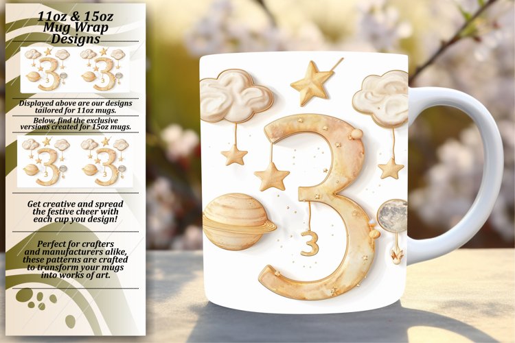 Celestial Illumination: Sublimation Mug Wrap Art 11oz/15oz example image 1
