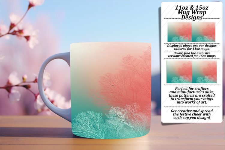 Gradient Mug Wrap for Sublimation Art Projects 11oz/15oz example image 1