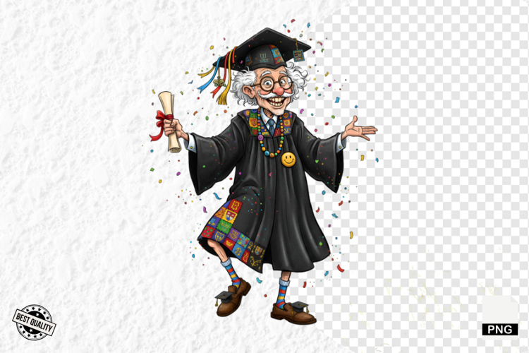 Whimsical Graduation Grandpa Clipart