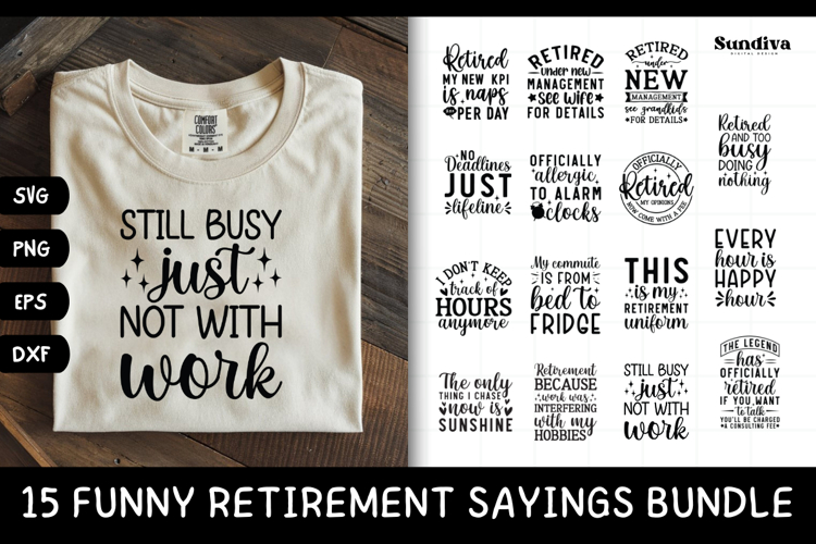 15 Funny Retirement Quote SVG Bundle