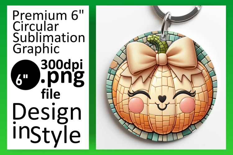 Sophisticated Round Design for Coasters , Cute Pumpkin example image 1