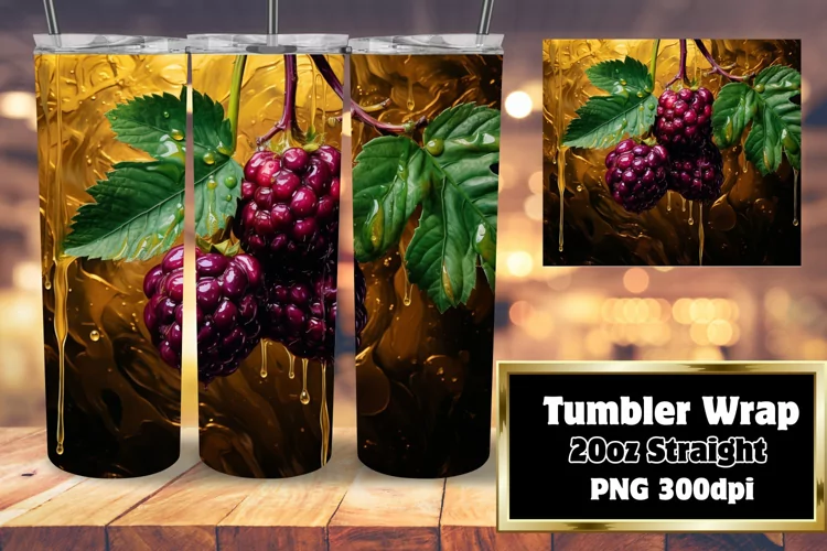 Exquisite 3D Berry Fantasy Tumbler