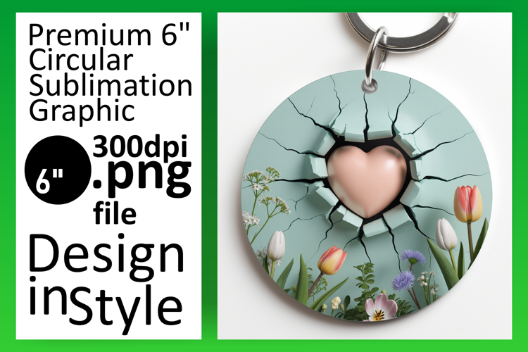 Unique Circle Design Coaster Artwork , 3D Heart