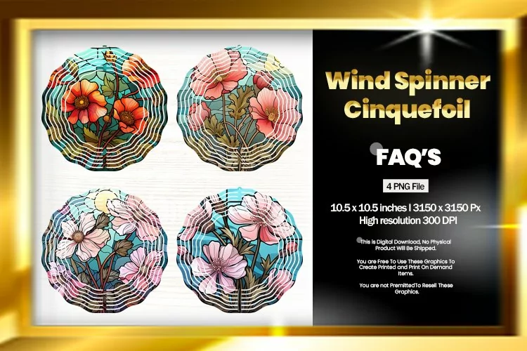 Cinquefoil Wind Spinner Sublimation - 04 Variations