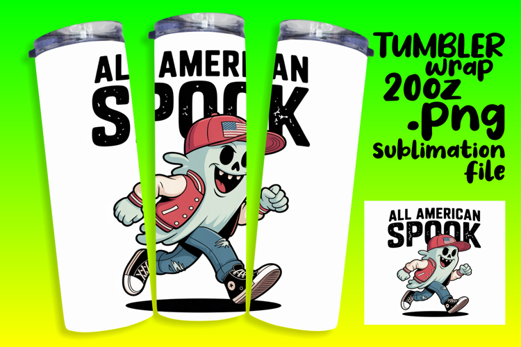Sublimation Graphics for 20oz Tumblers , Funny Ghost