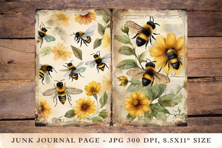 Printable Junk Journal Pages Bee 2