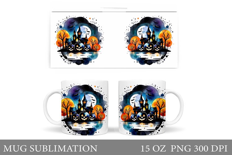 Halloween Mug Sublimation. Halloween Pumpkin Mug Design example image 1