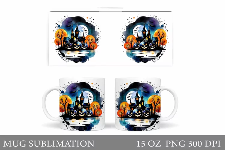 Halloween Mug Sublimation. Halloween Pumpkin Mug Design