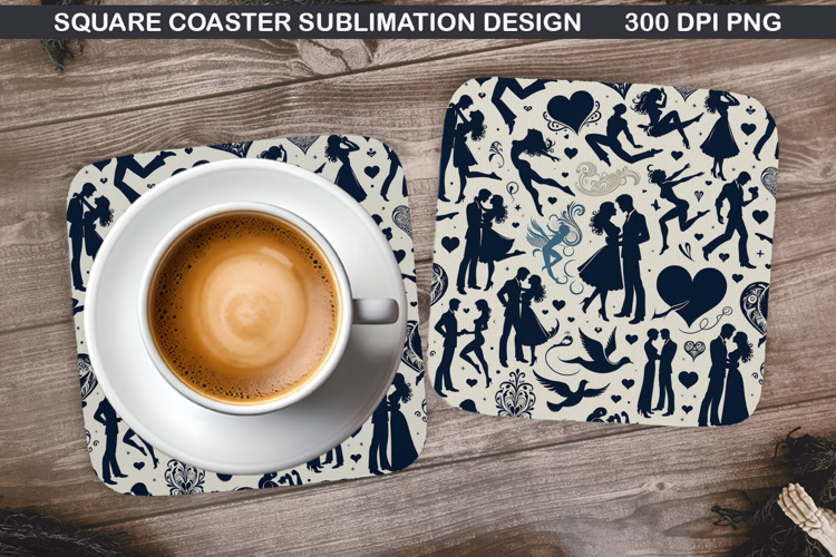 Valentine Coaster Sublimation, Valentine Coaster PNG Design