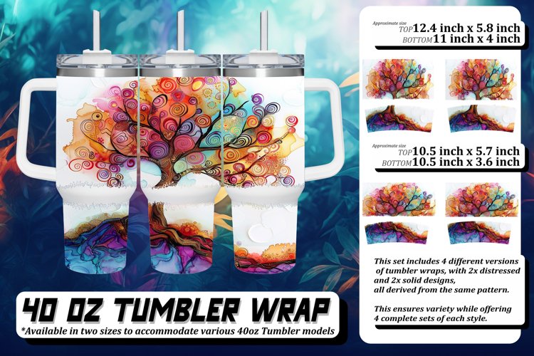 Bright Spring Tree Pattern Tumbler Sublimation example image 1