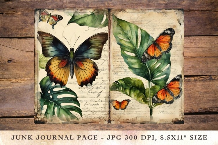 Printable Junk Journal Pages man monstera 1