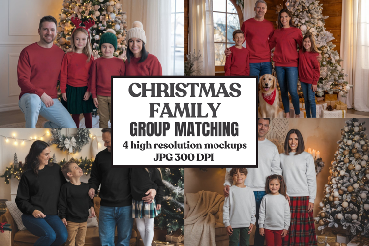 Christmas Family Group Tshirt Mockups