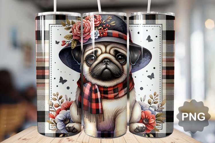 Dog Tumbler Sublimation - 20 Oz Skinny Tumbler