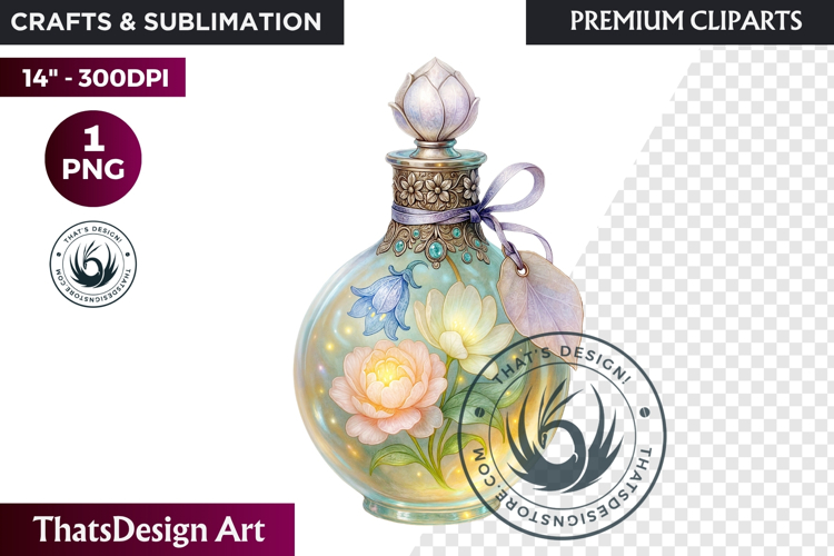 Magical Potion Bottles PNG, Fantasy Witchcraft Clipart witch