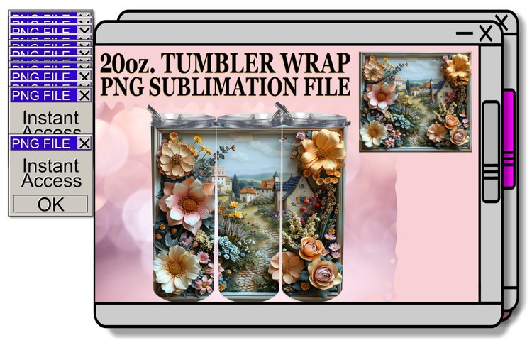 Blossom Horizon Tumbler Sublimation 20oz
