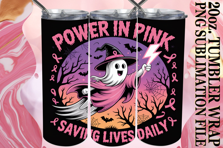 Cozy Sublimation 20oz tumbler wrap, Ghost Cancer