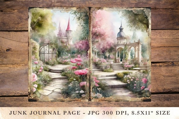 Printable Junk Journal Pages fairy forest 2 example image 1