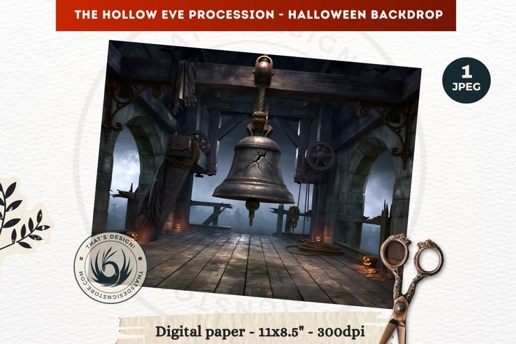 Gothic Halloween background - Hollow Eve Procession Backdrop