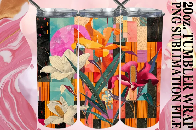 Bold Flower Petals Pattern Tumbler Wrap 20oz