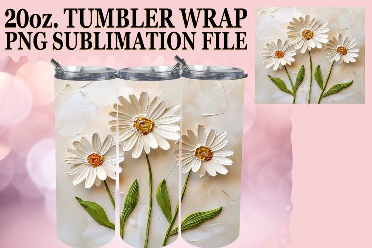 White Petal Harmony: Sublimation 20oz Tumbler example image 1