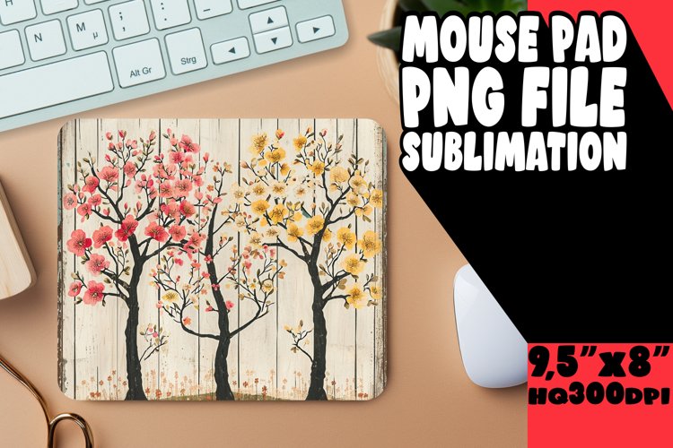 Spring Blossom Harmony: Sublimation Mouse Pad example image 1