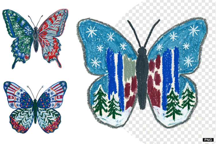 Winter Butterflies PNG