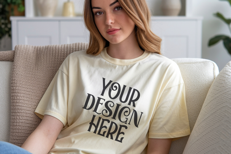 Butter Comfort Colors 1717 T-shirt Mockups,1717 Mockups