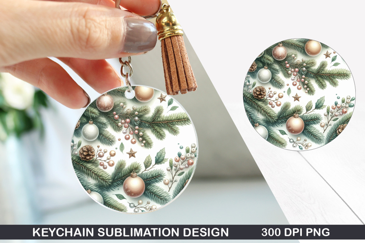 Christmas Keychain Sublimation - Christmas Keychain PNG