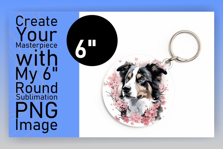 Watercolor Pup Ornament & Blossoms example image 1