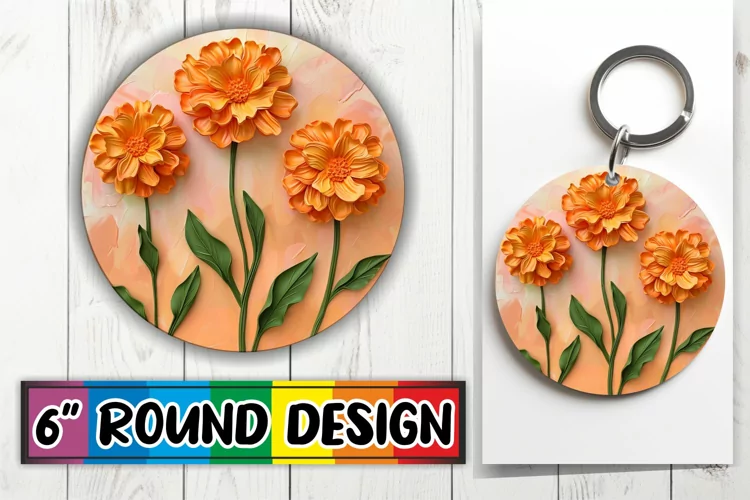 Petal Elegance: Sublimation Circle DesigPetal Bliss: Sublima