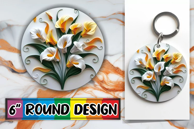 Vibrant Blossom Circle & Keychain
