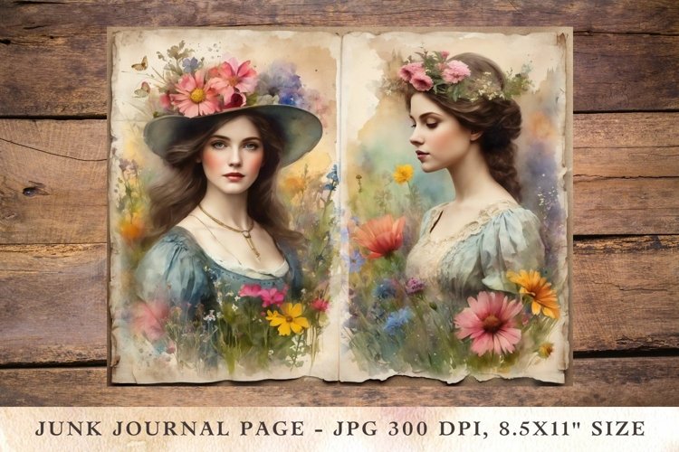 Printable Junk Journal Pages victorian woman girl 43 example image 1