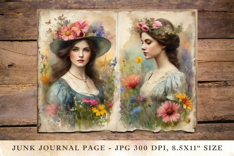 Printable Junk Journal Pages victorian woman girl 43