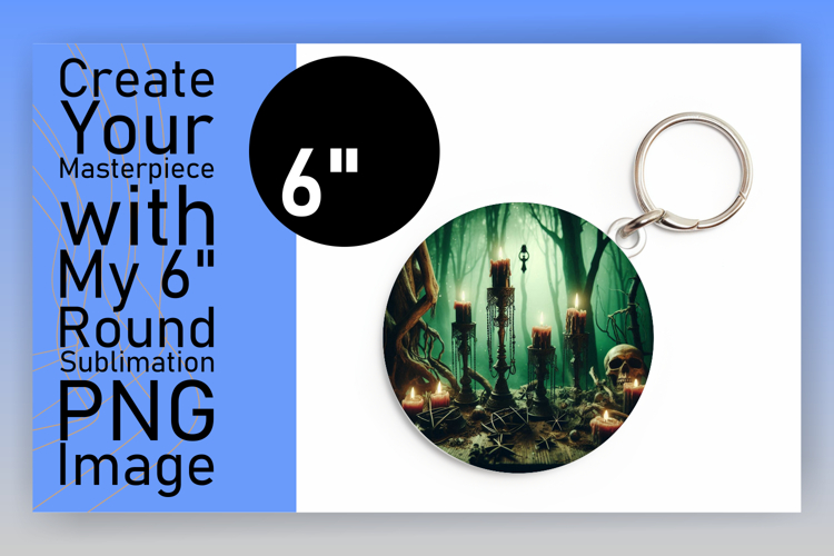 Dynamic Round Design PNG Keychain , Horror Halloween