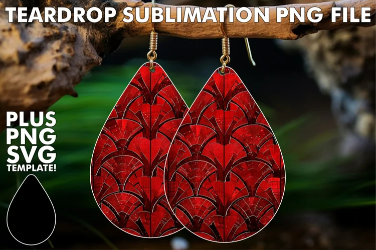Stylish Red Patterned Earrings